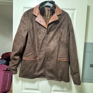 Brand New Women's  Brown Suede Jacket with Tan Accents